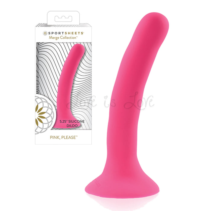 Sportsheets Merge Collection Pink Please Silicone Dildo 5.25 Inch Pink