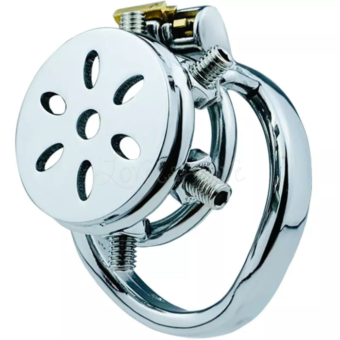 Stainless Steel Closed Chastity Ring with Pointed Screws Chastity Cage #134 with 45 mm Ring