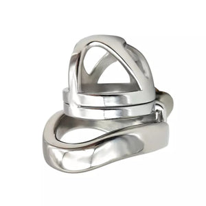 Stainless Steel Curved Ring Chastity Cock Cage with 45 mm Ring love is love buy sex toys singapore u4ria