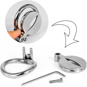 Stainless Steel Mini Sissy Chastity Cage with 45 mm Ring love is love buy sex toys singapore u4ria
