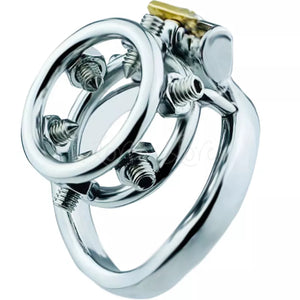 Stainless Steel Open Chastity Ring with Pointed Screws Chastity Cage with 45 mm Ring love is love buy sex toys singapore u4ria