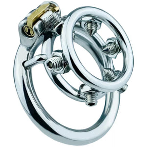 Stainless Steel Open Chastity Ring with Pointed Screws Chastity Cage with 45 mm Ring love is love buy sex toys singapore u4ria