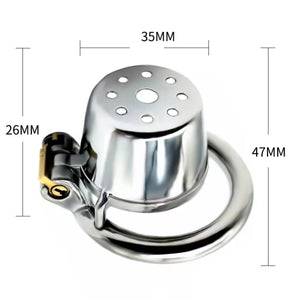 Stainless Steel Small Anti Pull-out Chastity Cage with 45 mm Ring love is love buy sex toys singapore u4ria