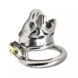 Stainless Steel Tiger Head Chastity Cock Cage with 45 mm Ring love is love buy sex toys singapore u4ria