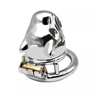 Stainless Steel Tiger Head Chastity Cock Cage with 45 mm Ring love is love buy sex toys singapore u4ria