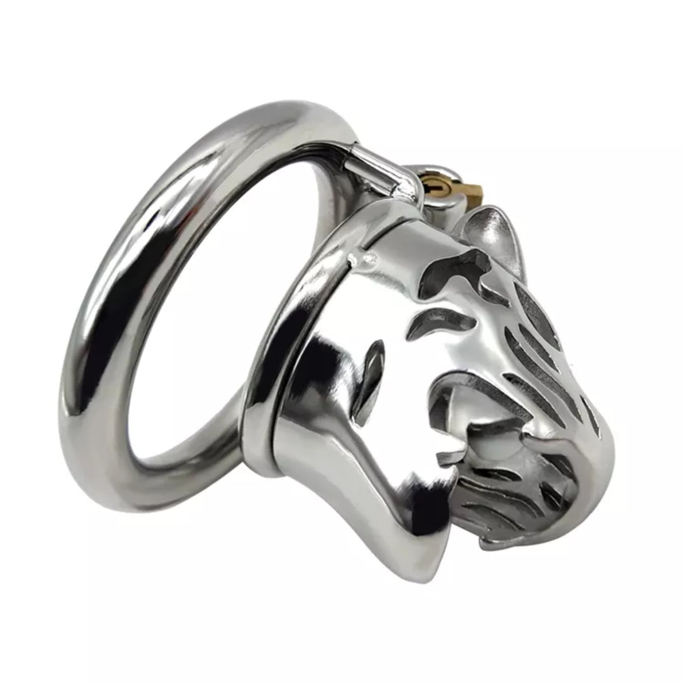 Stainless Steel Tiger Head Chastity Cock Cage #36 with 45 mm Ring Love is Love Stainless Steel Tiger Head Chastity Cock Cage #36 with 45 mm Ring Love is Love