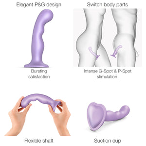 Strap-On-Me Hybrid Collection Silicone Dildo Plug P&G Metallic Lilac Size M Buy in Singapore LoveisLove U4Ria 