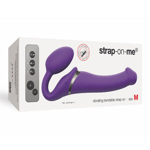 Strap-On-Me Remote Control Vibrating 3 Motors Strap On Black or Purple Size M or L