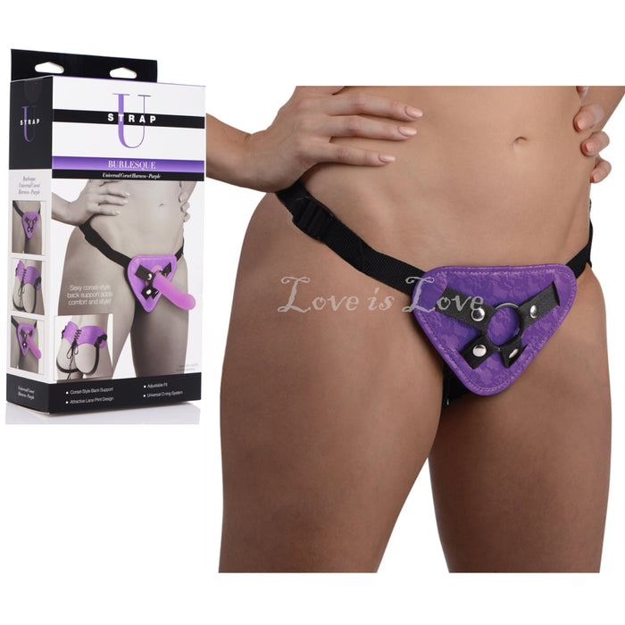 Strap U Burlesque Universal Corset Harness Purple