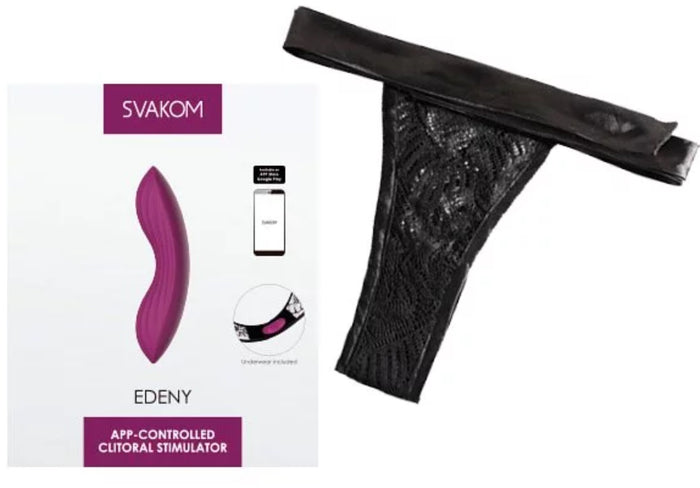 Svakom Edeny App-Controlled Clitoral Stimulator (Stylish Lace Underwear Included)