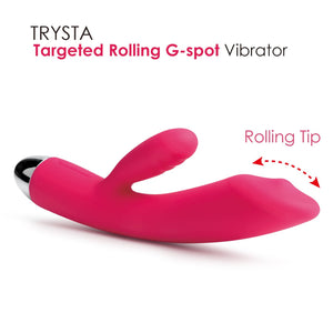 Svakom Trysta Dual-Motor Targeted Rolling-Bead G-spot & Clitoris Vibrator Plum Red Buy in Singapore LoveisLove U4ria 