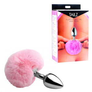 Tailz White Fluffy Bunny Tail Anal Plug Metal White or Pink (Authorized Dealer)