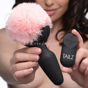 Tailz Vibrating Pink Bunny Tail Anal Plug buy in Singapore LoveisLove U4ria