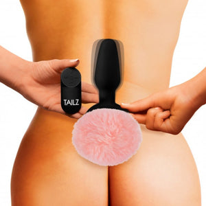 Tailz Vibrating Pink Bunny Tail Anal Plug buy in Singapore LoveisLove U4ria