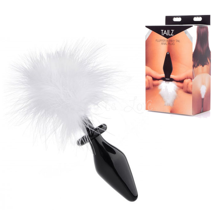 Tailz Fluffer Bunny Tail Glass Anal Plug