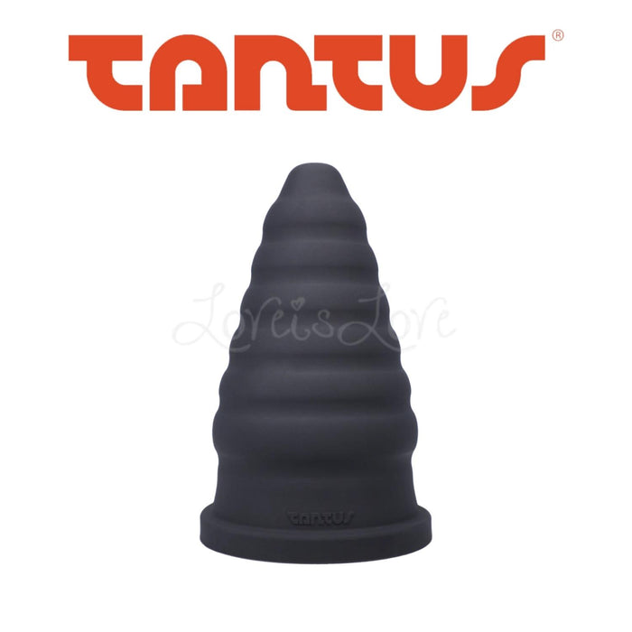 Tantus Cone Ripple XL Ribbed Anal Plug Onyx Black