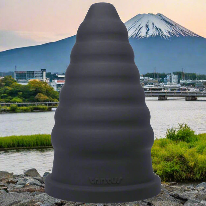 Tantus Cone Ripple XL Ribbed Anal Plug Onyx Black