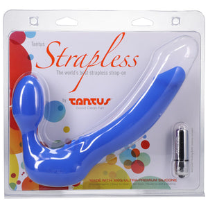 Tantus Feeldoe Vibrating Strapless Strap-On Classic Violet or Slim Blue