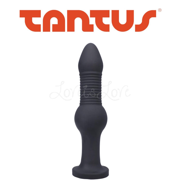Tantus Fido Ribbed Knotted Anal Plug Onyx Black 9 Inches