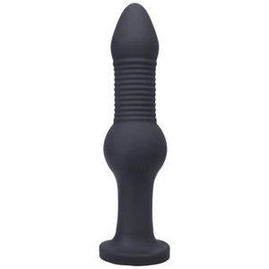 Tantus Fido Ribbed Knotted Anal Plug Onyx Black 9 Inches love is love buy sex toys singapore u4ria