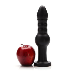 Tantus Fido Ribbed Knotted Anal Plug Onyx Black 9 Inches love is love buy sex toys singapore u4ria