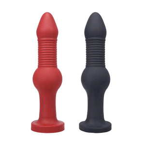 Tantus Fido Ribbed Knotted Anal Plug Onyx Black 9 Inches love is love buy sex toys singapore u4ria