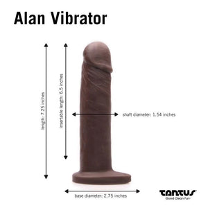 Tantus Alan O2 Dual Density Vibrating Dildo Kit Cocoa