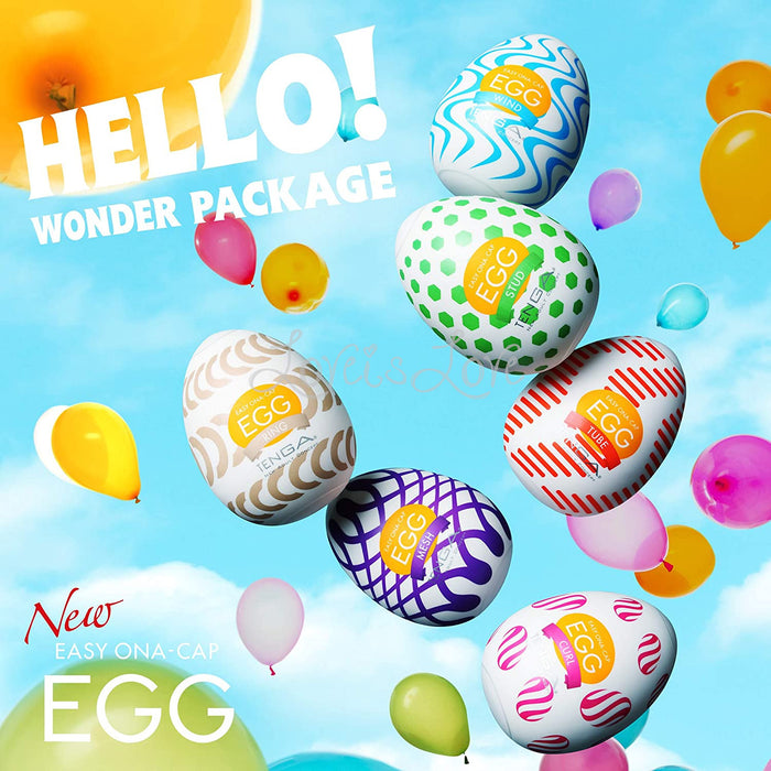 Tenga Egg Wonder Series WIND or STUD or MESH or TUBE or CURL or RING or 6 Variety Value Pack