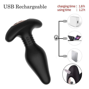 Tracy's Dog Carl Large Vibrating Remote Controlled Anal Plug with 360 Degree Rotating Beads in Black Buy in Singapore Loveislove U4Ria