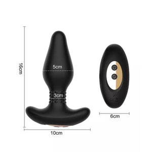 Tracy's Dog Carl Large Vibrating Remote Controlled Anal Plug with 360 Degree Rotating Beads in Black Buy in Singapore Loveislove U4Ria