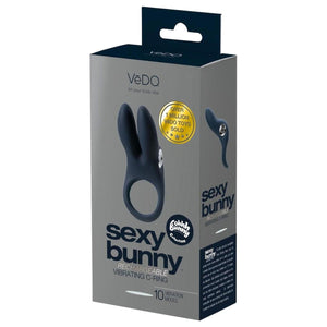 Vedo Sexy Bunny Rechargeable Vibrating C-Ring 10 Vibration Mode Black Pearl Buy in Singapore LoveisLove U4Ria 