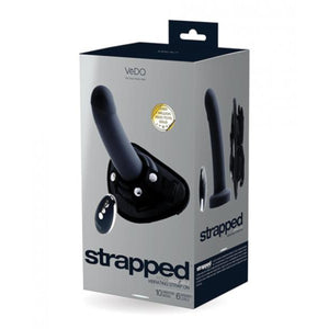 Vedo Strapped Rechargeable Vibrating Strap-On Dildo Just Black Buy in Singapore LoveisLove U4ria 