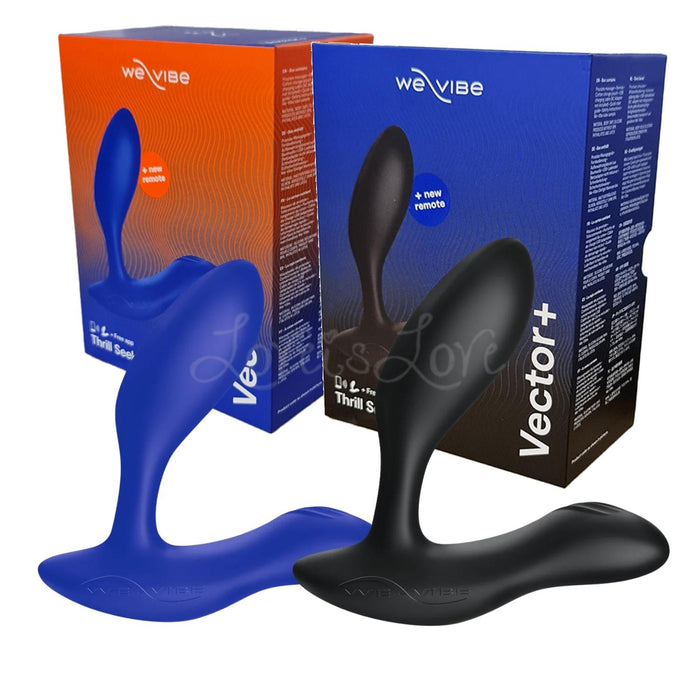 We-Vibe Vector Plus Vibrating Prostate Massager Charcoal Black or Royal Blue (Remote and App-Controlled)