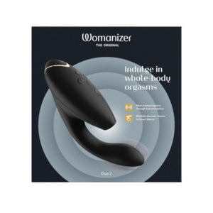 Womanizer Duo 2 Silicone Rechargeable Clitoral Rabbit Vibrator (Authorized Dealer) love is love buy sex toys singapore u4ria Black
