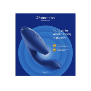 Womanizer Duo 2 Silicone Rechargeable Clitoral Rabbit Vibrator (Authorized Dealer) love is love buy sex toys singapore u4ria Blue