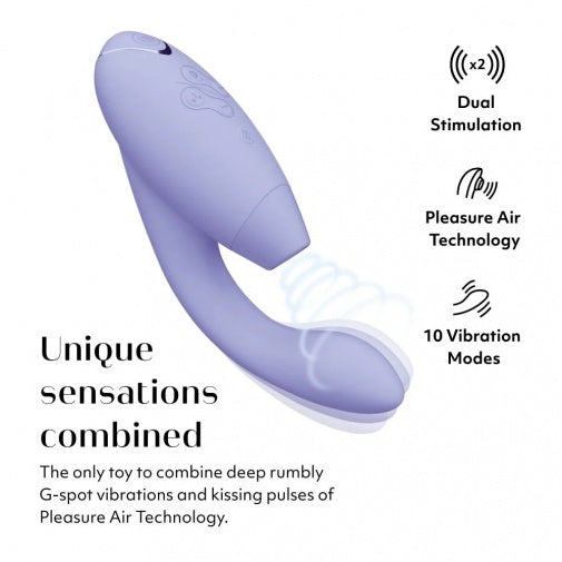 Womanizer Duo 2 Pleasure Air Dual Clitoral & G-spot Stimulator (Free Womanizer Affirmation Cards)
