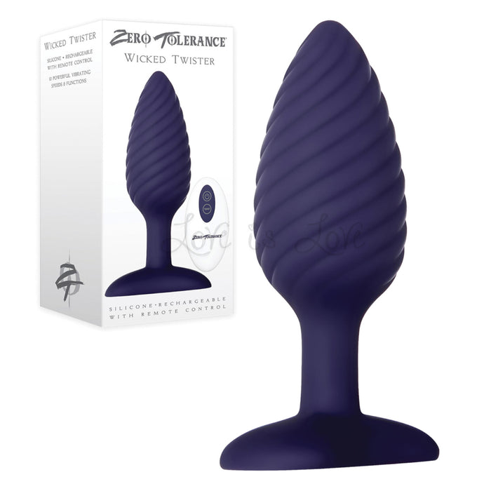 Zero Tolerance Wicked Twister With Remote Control Rechargeable Anal Plug Purple