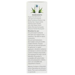 Aloe Cadabra Organic Lubricant Tahitian Vanilla or Natural Aloe 2.5 oz Lubes & Toy Cleaners - Natural & Organic Eldorado 