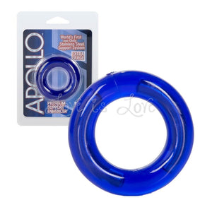 Apollo Premium Support Enhancers Blue Standard or Extra Large Size (With Unique Stainless Steel Support System)(Highly Rated) For Him - Cock Rings Apollo by CalExotics 