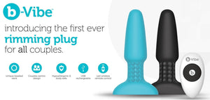 b-Vibe Remote Control Rimming 2 Vibrating Silicone Plug Teal or Black (Latest Version) Anal - Premium Luxury Anal Toys b-Vibe 