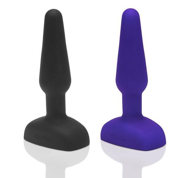 b-Vibe Remote Control Trio Vibrating Silicone Plug Black Or Purple