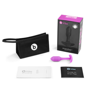 b-Vibe Snug Plug 1 Silicone 55 Grams Weighted Ball Plug Black Or Fuchsia Anal - Beginners Anal Toys b-Vibe 