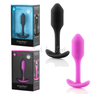 b-Vibe Snug Plug 1 Silicone 55 Grams Weighted Ball Plug Black Or Fuchsia Anal - Beginners Anal Toys b-Vibe 