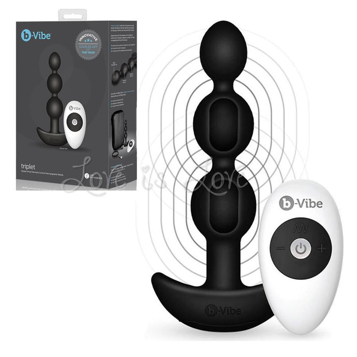 b-Vibe Triplet Anal Beads Black or Fuchsia