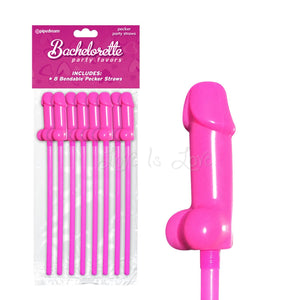 Bachelorette Party Favors Bendable Pecker Straws Gifts & Games - Bachelorette Bachelorette 