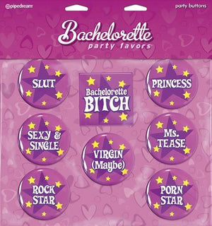 Bachelorette Party Favors Buttons Gifts & Games - Bachelorette Pipedream Products 