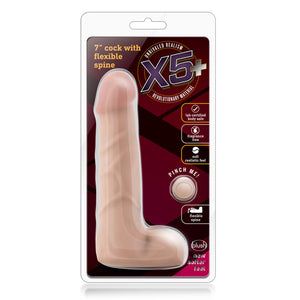 Blush Novelties X5 Plus 7 Inch Cock with Flexible Spine Beige buy in Singapore LoveisLove U4ria