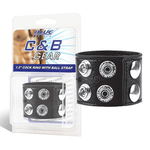 Blueline C&B 1.5 Inches Cock Ring With Ball Strap Cock Rings - Cock & Ball Gear Electric Eel Inc 