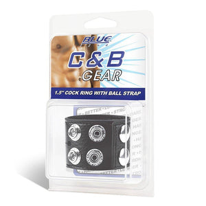 Blueline C&B 1.5 Inches Cock Ring With Ball Strap Cock Rings - Cock & Ball Gear Electric Eel Inc 