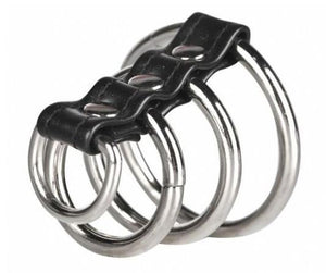 Blueline C&B Gear 3 Ring Gates Of Hell With D Ring Bondage - Cock & Ball Gear Electric Eel Inc 